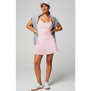 Fabletics Pink Pleated Tennis Size L Activewear Skirt and Bra Set